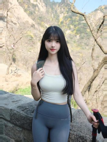 图片[9]-爱爬山的瑜伽裤MM，太甜美了！~-无忧兔兔